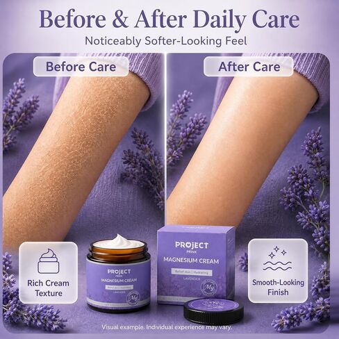 Magnesium Cream & Lotion for Pain Relief and Sleep, Topical Magnesium Butter for Muscle Aches, Leg Cramps & Stress Relief, Non-Greasy, Gentle Formula (Lavender) in Saudi Arabia