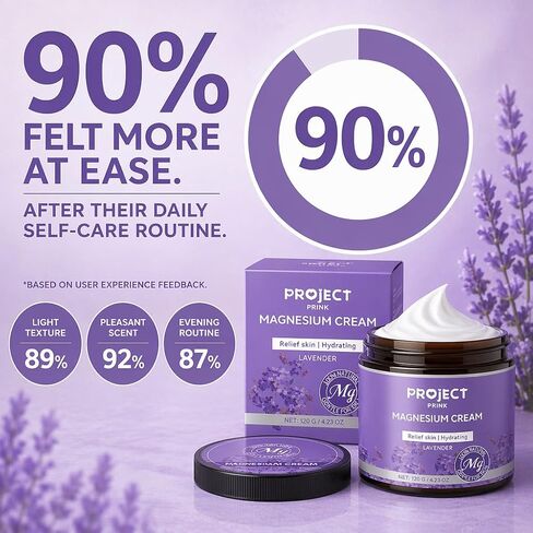 Magnesium Cream & Lotion for Pain Relief and Sleep, Topical Magnesium Butter for Muscle Aches, Leg Cramps & Stress Relief, Non-Greasy, Gentle Formula (Lavender) in Saudi Arabia