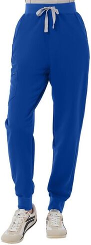Kitmaz High Waisted Scrub Pants for Women - 4-Way Stretch Anti-Wrinkle Medical Slim Fit Jogger Pants, Drawstring & 5 Pockets in Saudi Arabia