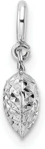 Lovely Rita's 14K White Gold Hollow D.C Finish 3-D Heart Design Spring Ring Clasp Charm Pendant in Saudi Arabia
