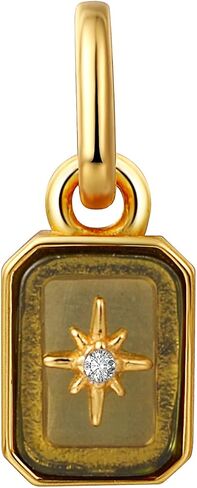 CAITLYNMINIMALIST Dainty Gold Charm for Necklace or Bracelet, Mini 8mm North Star Birthstone Charm, 18K Gold Plated Silver, Personalized Birthday Gift for Women, Jewelry in Kuwait