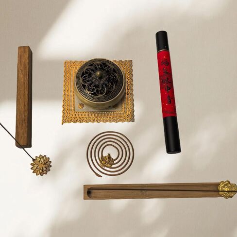 3pcs Incense Holder Clip - Brass Incense Burner Stand with Lotus Base for Yoga, Meditation, Home Office Decor, Aromatherapy Supplies in Saudi Arabia