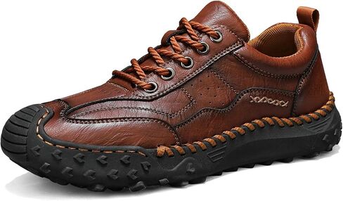 Coramtty Men's Handmade Casual Shoes Comfort Dress Loafers Lace-Up Outdoor Walking Driving Business Sneakers in Saudi Arabia
