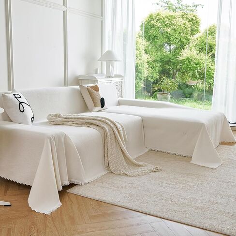 Waterproof Sectional Couch Covers,L Shaped Couch Covers for Pets Washable Sofa Covers for Dogs Sofa SlipCover for Sectional Couches Protector Covers for Living Room (71" x 118" + 71" x 118", Beige) in Saudi Arabia