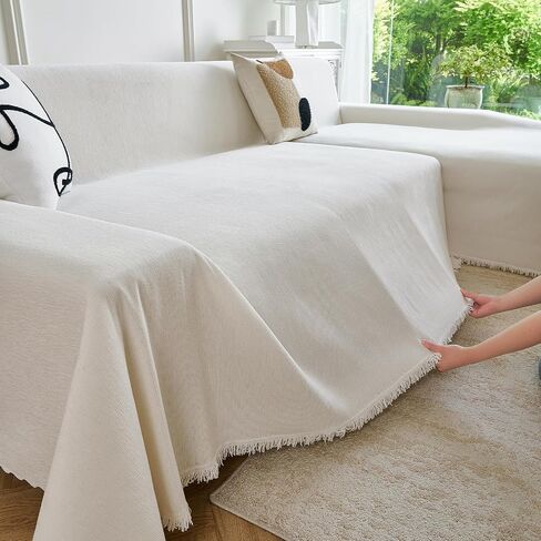 Waterproof Sectional Couch Covers,L Shaped Couch Covers for Pets Washable Sofa Covers for Dogs Sofa SlipCover for Sectional Couches Protector Covers for Living Room (71" x 118" + 71" x 118", Beige) in Saudi Arabia