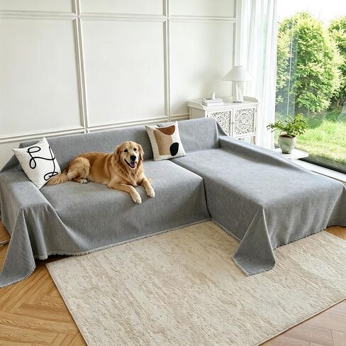 Waterproof Sectional Couch Covers,L Shaped Couch Covers for Pets Washable Sofa Covers for Dogs Sofa SlipCover for Sectional Couches Protector Covers for Living Room (71" x 118" + 71" x 118", Beige) in Saudi Arabia