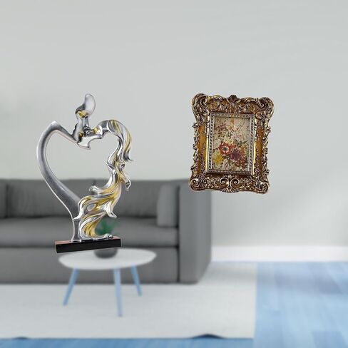 تمثال زوجين يقبلان من Fenteer مع إطار صورة تمثال وإطار صورة طاولة عتيق يتميز بتصميم معلق على الحائط مزخرف مصنوع من الراتنج مناسب للهدايا G in Kuwait