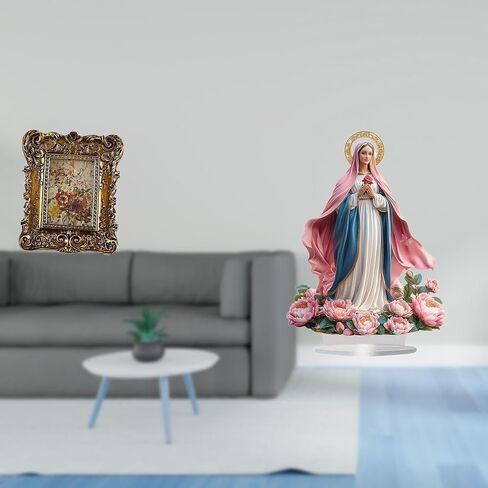 Fenteer Photo Frame Retro Table Picture Frame Nativity Scene Sculpture Acrylic Ornament Resin Acrylic Construction Classic Design Decorative Art Suitable for in Kuwait