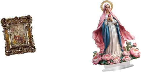 Fenteer Photo Frame Retro Table Picture Frame Nativity Scene Sculpture Acrylic Ornament Resin Acrylic Construction Classic Design Decorative Art Suitable for in Kuwait