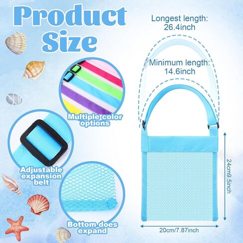 24 Sets Colorful Mesh Beach Tote Bags Summer Party Gifts Favor Bulk for Kids Adjustable Seashell Collecting Bag with Greeting Cards Beach Toy for Kids Students Summer Party in Kuwait