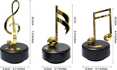 WEofferwhatYOUwant Music Box Set 3 Pack Mechanical Music Boxes Gold Music Note Statue Piano Decor Decorative Music Box Play Yellow Submarine Happy Birthday Sound of Music Home Table Shelf Decor Gift in Saudi Arabia