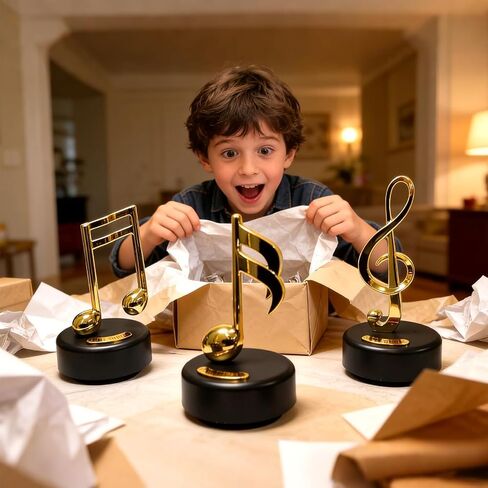 WEofferwhatYOUwant Music Box Set 3 Pack Mechanical Music Boxes Gold Music Note Statue Piano Decor Decorative Music Box Play Yellow Submarine Happy Birthday Sound of Music Home Table Shelf Decor Gift in Saudi Arabia