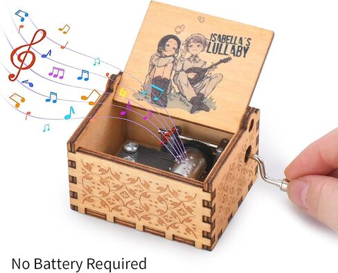 Wood Musical Box, the Promised Neverland Music Box Wooden Musical Instrument with Melody Isabella’s Lullaby Gift for Birthday Anniversary Holiday (Style 4) in Saudi Arabia