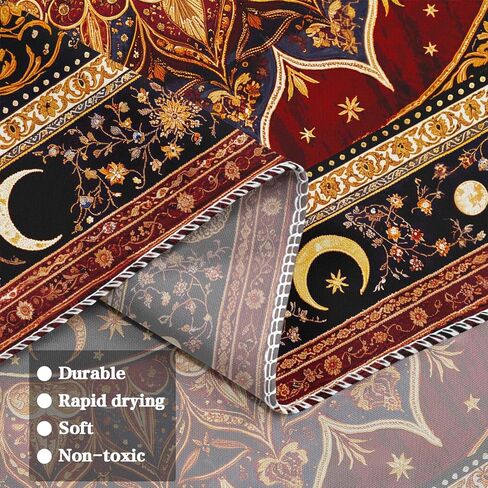 Lifeel Vintage Boho Sun Moon Tapestry, Bohemian Mandala Medallion Tapestries Wall Hanging for Living Room Decor, Dark Red 36x48 inches in Saudi Arabia