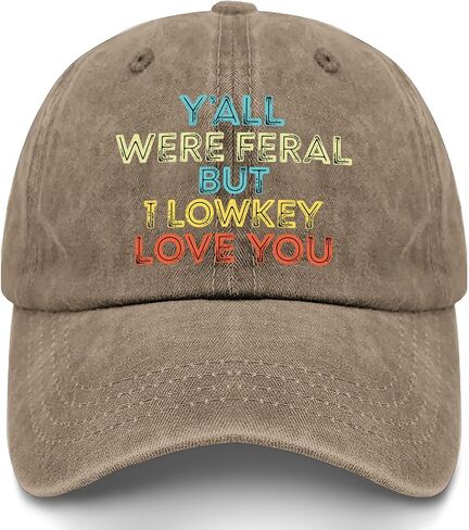 لقد كنتم وحشيين ولكن قبعات I Lowkey Love You للرجال كلاسيكية مغسولة بالأسى in Kuwait
