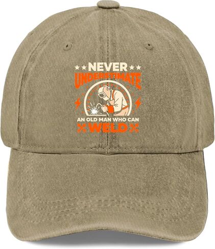 Never Underestimate an Old Man Who Can Weld Hat for Women Stylish Washed in Kuwait