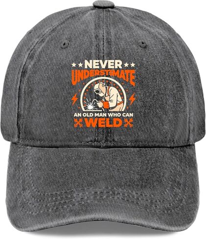 Never Underestimate an Old Man Who Can Weld Hat for Women Stylish Washed in Kuwait
