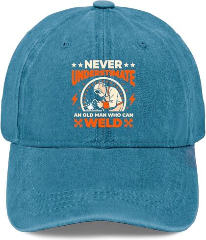 Never Underestimate an Old Man Who Can Weld Hat for Women Stylish Washed in Kuwait