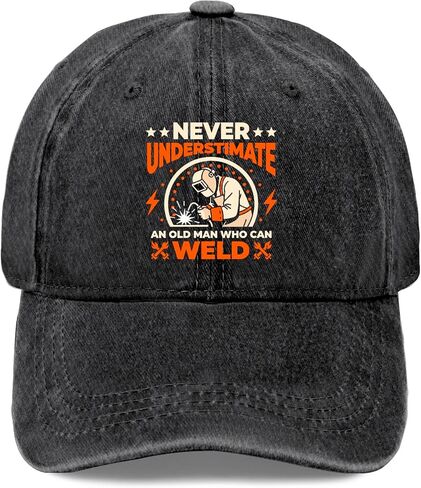 Never Underestimate an Old Man Who Can Weld Hat for Women Stylish Washed in Kuwait