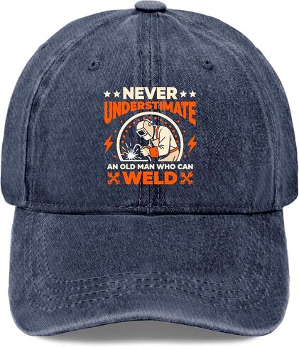 Never Underestimate an Old Man Who Can Weld Hat for Women Stylish Washed in Kuwait