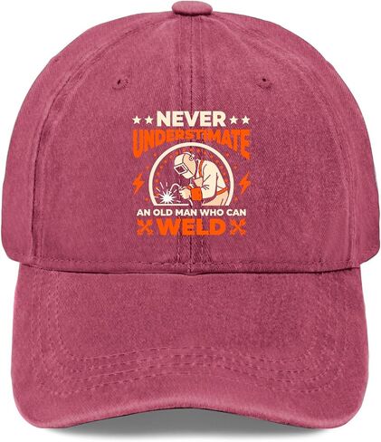 Never Underestimate an Old Man Who Can Weld Hat for Women Stylish Washed in Kuwait