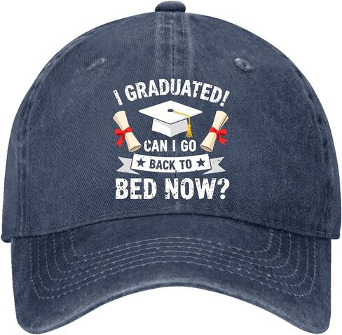 لقد تخرجت هل يمكنني العودة إلى السرير الآن؟ Hats for Womens Aesthetic Washed in Kuwait
