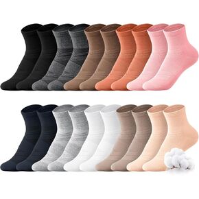 SIONCY Ankle Socks for Women Cotton Casual Socks Quarter Sock Breathable, Seamless Toe 10 Pairs in Saudi Arabia