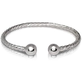BALL ENDS COILED ROPE WEST INDIAN BANGLE .925 STERLING SILVER (MADE IN USA) in Saudi Arabia