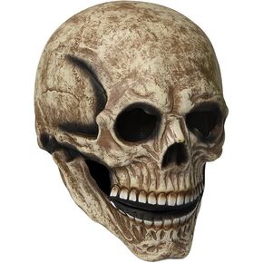 skull mask moving jaw - scary halloween masks for adults men, full head skeleton latex mask with neck for Cosplay Party Props/Halloween Masquerade Partie/Carnival/Christmas/Easter/Costume Parties in Saudi Arabia