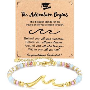 Gold Wave Bracelets Gifts for Women, Birthday Graduation Christmas Jewelry Gifts for Daughter Granddaughter Best Friend Sister in Saudi Arabia