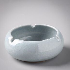 Small Ceramic Ashtray Stylish Tabletop Ash Tray for Cigarettes - Cute Cigar Ashtray for Home Office Bar Restaurant Indoor Outdoor Decoration (Dark Blue) in Kuwait