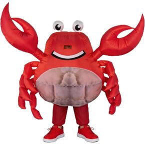 Inflatable Crab Costume for Adults, Funny Blow Up Red Crab Suit with Big Pincers, Air-filled Halloween Costume for Cosplay in Saudi Arabia