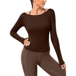 Long Sleeve Yoga Tops for Women, Reversible Athletic Workout Shirts, Slim Fit Lightweight, Soft Sport Shirts Pilates in Saudi Arabia