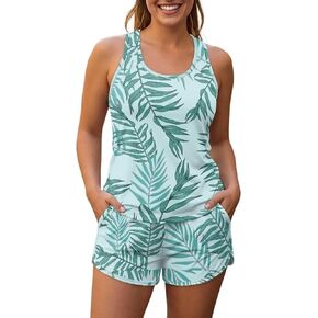 Women's Tankini Swimsuits Two Piece Tummy Control Bathing Suits with Pockets Boy Shorts Modest Swimwear Plus Size in Saudi Arabia