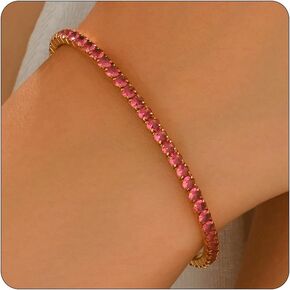 Gold Tennis Bracelets for Women 18K Gold Plated Cubic Zirconia Stretch Bracelets Dainty Rhinestone Bracelet Trendy Jewelry Gift in Saudi Arabia
