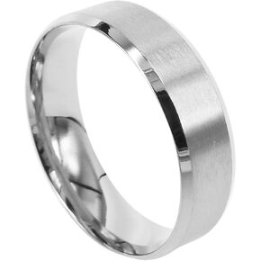 Everstone Men Titanium Ring Silver Matte Wedding Band Anniversary Engagement Ring Unisex Ring 7mm Size 3.5-16.5 in Saudi Arabia