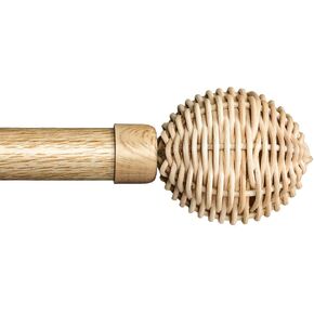 LazBlinds 1 Inch Curtain Rods for Windows 30"-87.6", Heavy Duty Splicing Pole with Natural Woven Finials, Rustic Farmhouse Window Hardware Set with Brackets for Living Room Bedroom, Rattan Egg in Saudi Arabia