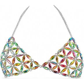 1 Pack Body Chain, Reusable Colorful Acrylic Bikini Top for Women, Rave Festival Party Outfit, Beach Party Wear, Club and Dance Fashion in Saudi Arabia