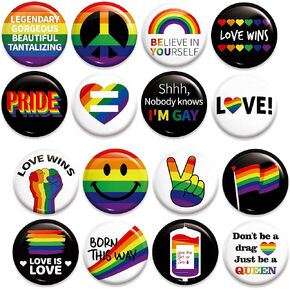 48PCS Pride Day Rainbow Pins – Love Gay LGBT Lapel Buttons Campaign Party Favors Supplies Decorations in Saudi Arabia
