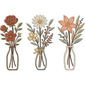 TourKing 3 Pieces Metal Flowers Wall Decor, Rustic Farmhouse Metal Wall Arts Pastoral Flowers Wall Decor for Living Room Bathroom Bedroom Dining Room in Saudi Arabia