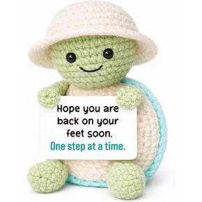 Mini Get Well Soon Turtle with Positive Card - Easter Basket Stuffers, Mother’s Day Encouragement Gifts for Women Men, Positive Gift for Sick Friend, One Step at a Time Desk Decor in Saudi Arabia