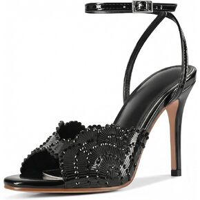 UJPFEO Rhinestone High Heels Ankle Strap Round Open Toe Stiletos Buckle Heels Dressy Wedding Dress Sexy Sandals for Women in Saudi Arabia