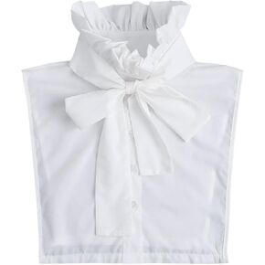 Cotton Shirts Elegant Ruffle Collar V Neck Dickey Mock Turtleneck Faux Collars for Women Girls in Saudi Arabia