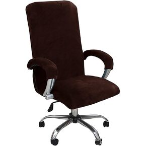 Velvet Plush Office Chair Cover with Armrest Covers, Universal Stretchable Office Computer Seat Covers Slipcovers, Fit for Swivel Rotating Chair Protector(Green,XL) in Kuwait