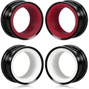4PCS Stainless Steel Ear Gauges 0G(8mm) - 3/4"(19mm) Screw Back Ear Tunnels Double Flared Ear Expanders for Stretched Ears Body Jewelry Set for Men & Women in Saudi Arabia