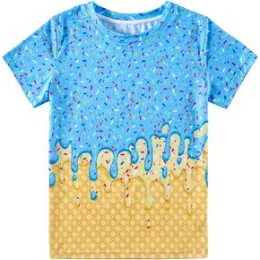 Move Dance Boys T-Shirts Ice Cream Crewneck Short Sleeve Summer Graphic Tees Top in Saudi Arabia