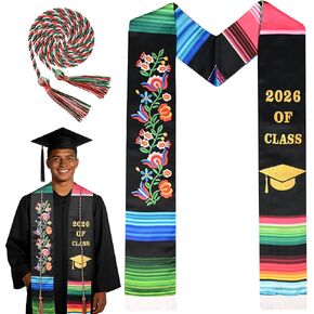 Class of 2026 Mexican Graduation Stole Sash Honor Cords, Hispanic Printed Mexico Graduation stole in Saudi Arabia