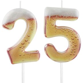 Printed Beer Themed 21st Birthday Candles for Cake, Funny Number 21 Candle for Birthday Decorations, Beer Design Cake Decorations for Women Men Beer Lover Birthday Party Anniversary in Saudi Arabia