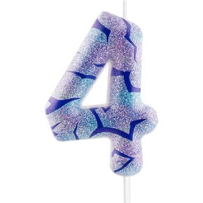 Yiran Kpop Theme Birthday Candles for Cake, Purple Tattoo Design Number 4 Candle, Kpop Theme Cake Toppers for 4th Birthday Party Decorations in Saudi Arabia