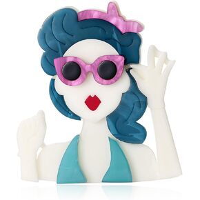 Acrylic Figure Girl Brooches Unisex Party Lapel Decor in Kuwait